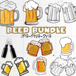 BEER SVG BUNDLE, Beer Clipart Bundle, Beer Svg for Cricut, Beer bottle svg, Beer mugs svg, Alcohol Svg, Craft Beer Svg, Drinking Svg.