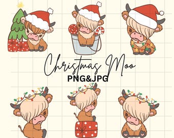 Mooey Christmas svg\ Vaca navideña Svg\ Letrero de vaca navideña Svg\ Decoración de diseño navideño Svg Vaca con gorro de Papá Noel Svg PnG
