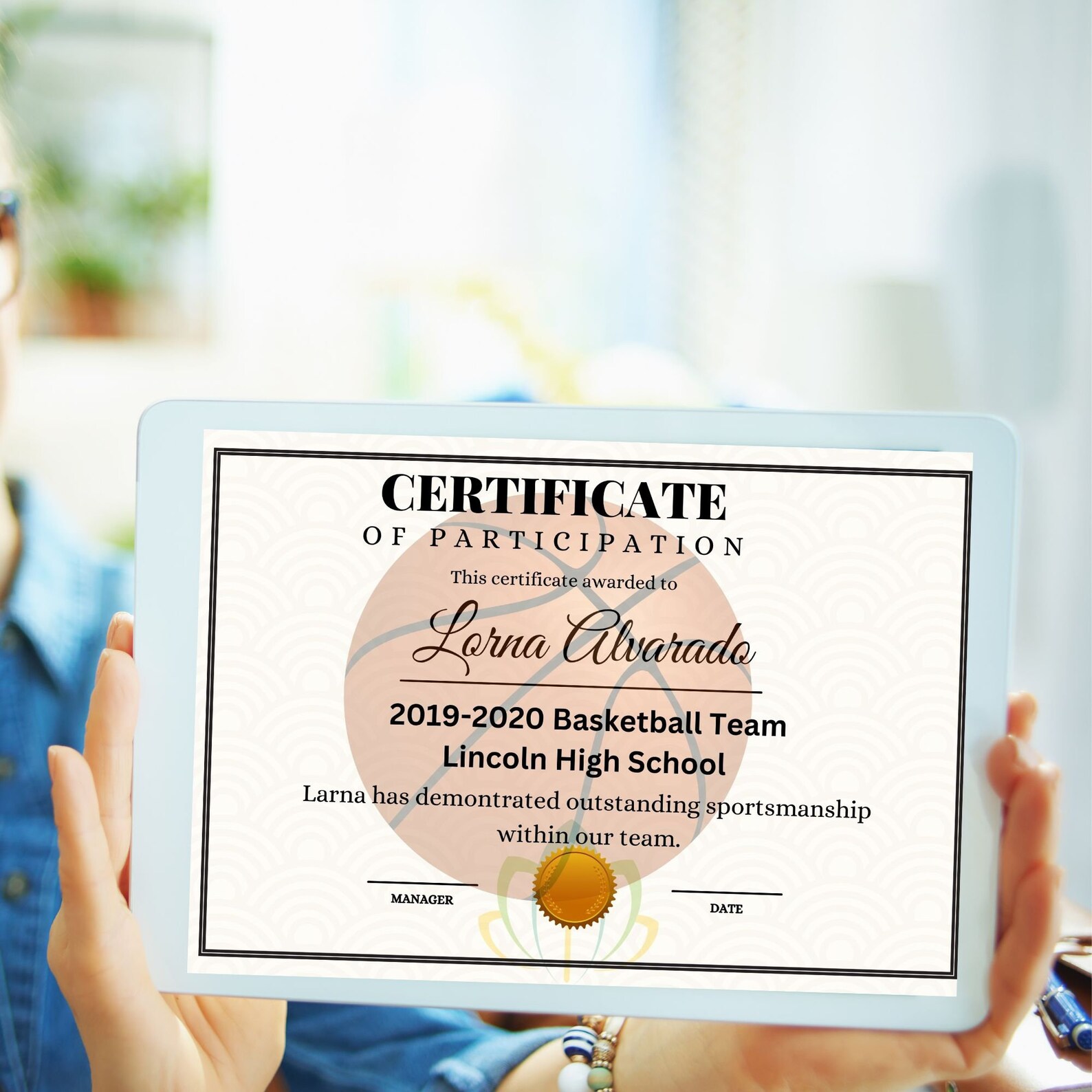 Image 7 for Basketball Certificate Template