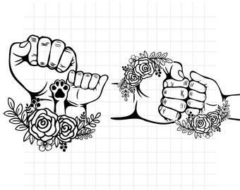 Fist Bump SVG\ Father and Son SVG\ Floral Punch SVG\ Dad Svg\ Papa Svg\ Shirt\ Png \Vector