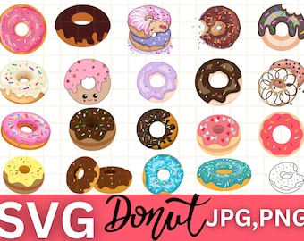 Donut SVG Bundle\ Chocolate Donut SVG\ Doughnut SVG\ Donut Clipart\ Sprinkles svg\ Sprinkles Donut svg\ Layered Donut svg\ Donut png\ dxf