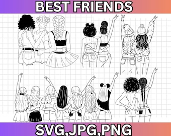 Best Friends SVG Bundle\ Friendship Bundle SVG\ Cut Files\ Clip art\ Commercial use\ Best Friends SVG