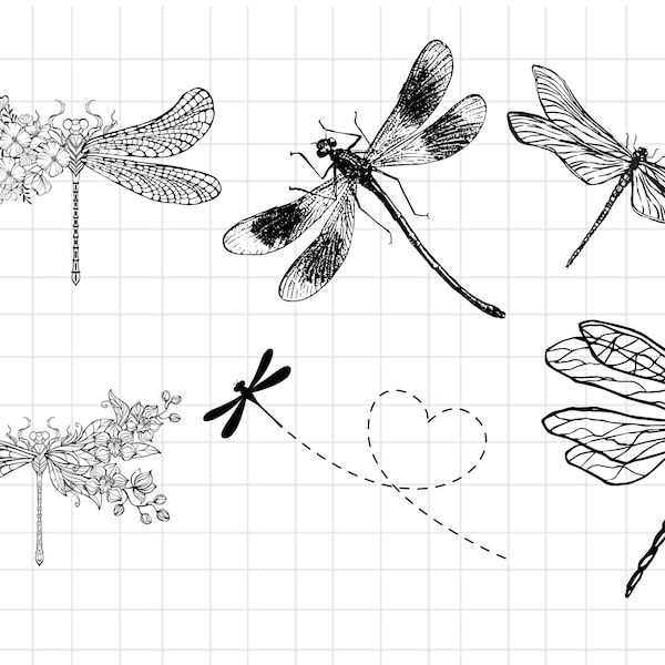 Dragonfly SVG Bundle\ Insect svg\ Dragonfly vector\ Dragonflies\ wings cut file\ Dragonfly PNG\ Dragonflies Svg\ Files for Cricut\ Silhouett