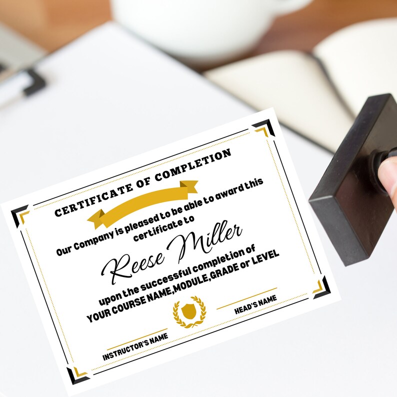 Certificate Template/ Editable Certificate of Completion/achievement ...