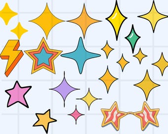 Blinking Stars SVG | Sparkling Star Designs for Cricut, Silhouette, DIY Crafts, T-Shirts, Mugs, Stickers, Sublimation, and Party