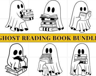 Funny Book Lover Halloween PNG, Cute Ghost Book Nerd, Ghost Halloween PNG, Ghost PNG, Teacher Png, Librarian Sublimation, Spooky Season Png