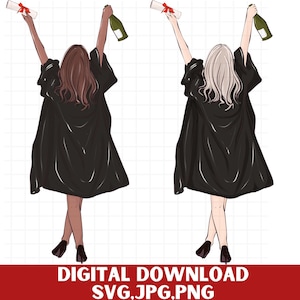 Grad Girl Clipart SVG\ graduation girl\ grad silhouette gift\ cut cutting file Cricut Silhouette\ Instant Download vector\ SVG png