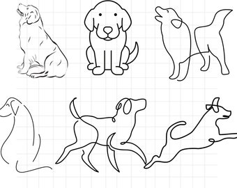 Dog SVG Clipart Bundle\ Dog Breeds in SVG\ Digital Lineart Peeking Dog Clipart\ SVG Files for Cricut\ Sublimation\ Digital Download