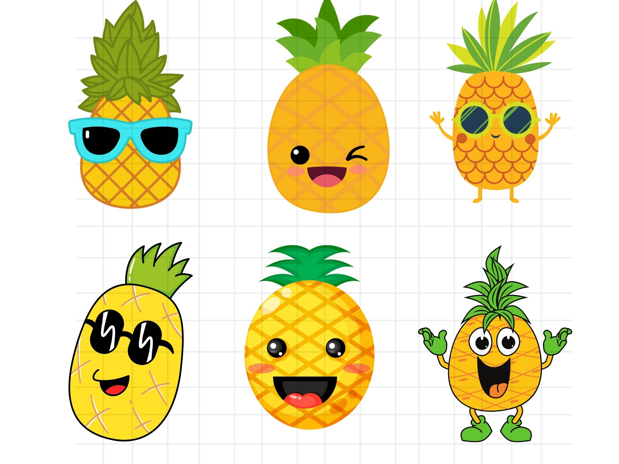 Pineapple Clipart Cartoon fruit PNG Healthy Food pineapple PNG Retro Fruit Clipart Pineapple Retro Food JPEG Cartoon pineapple png
