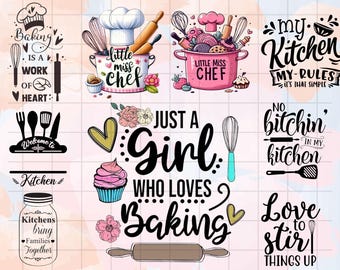 Baking SVG | Cute Kitchen Designs for Cricut, Silhouette, DIY Crafts, Aprons, T-Shirts, Stickers, Sublimation, and Baking Lover Projects