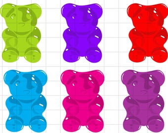 Paquete de ositos de goma Svg\ Ositos de goma Svg\ Clipart de ositos de goma\ Silueta de contorno de ositos de goma. Archivos para cortar\ svg