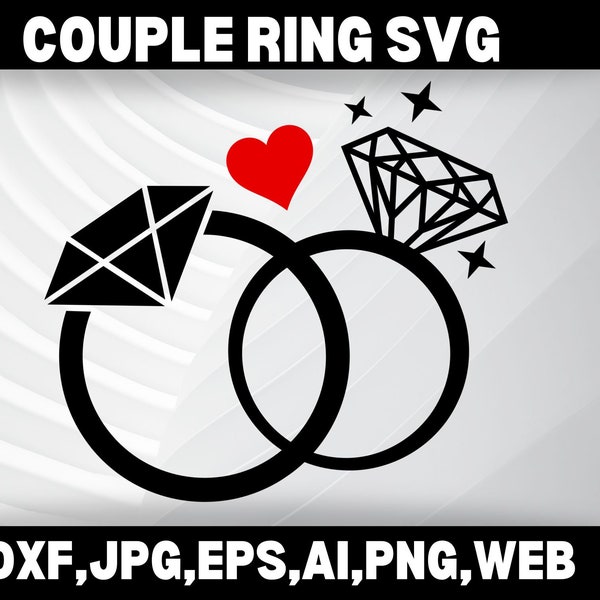 Wedding ring svg, Marriage ring svg, Couple ring svg, Wedding ring silhouette, Ring svg, Wedding ring svg, Engagement ring svg, Dxf, Png,