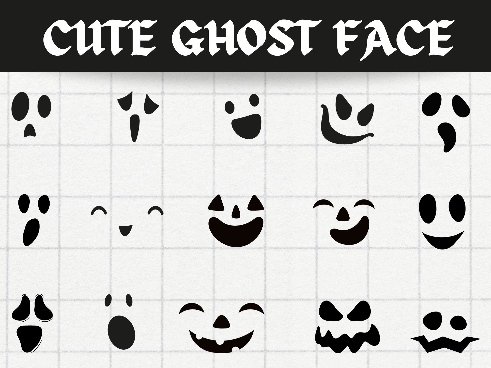 Cute Ghost Face Svg, Ghost Face Svg Bundle, Scary Face Svg, Ghost Face ...