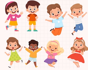 Kids SVG\ Kids Clipart\ Children Clipart\ Kids PNG\ Boy and Girl Clipart Vector Printable