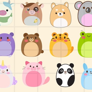 Squishmallow SVG | Adorable Plush Toy Designs for Cricut, Silhouette, DIY Crafts, T-Shirts, Mugs, Stickers, Sublimation, and Gifts