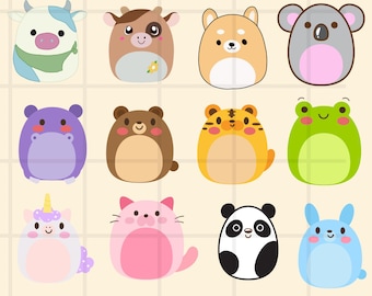 Squishmallow SVG | Adorable Plush Toy Designs for Cricut, Silhouette, DIY Crafts, T-Shirts, Mugs, Stickers, Sublimation, and Gifts