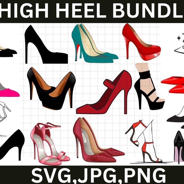 High heels svg Digital Download\ woman shoes svg\ Heels Silhouette\ high heel shoe svg\ Heels Svg Cut file\ Heels Cricut\ High heels DXF