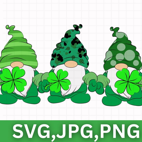 St Patrick's Day Gnome svg Bundle\ St Patrick's Day svg\ St Patrick's Gnome svg\ Gnome png\ Gnome cut files\ Lucky Gnomes svg