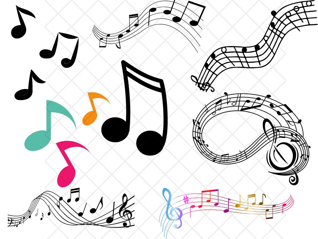 Music Notes Instant Download SVG\ PNG\ Eps\ Pdf\ Custom Notes Svg ...