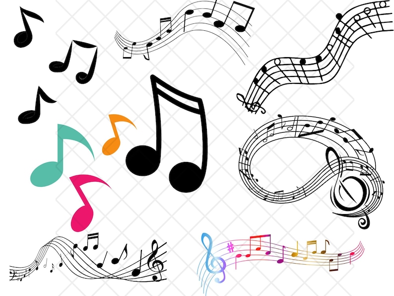 Music Notes Instant Download SVG\ PNG\ Eps\ Pdf\ Custom Notes Svg ...