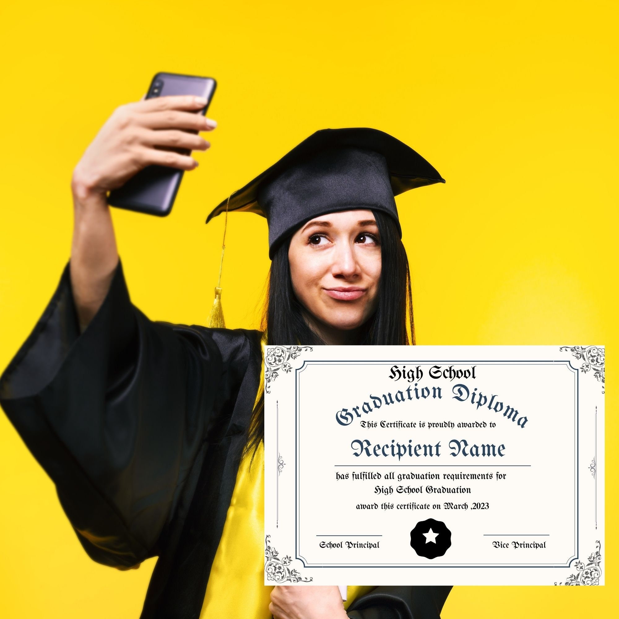 Printable Homeschool Diploma, Personalized Gift Graduation Diploma