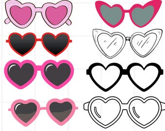 Glasses set svg\ vintage sunglasses jpg\ glasses bundle svg\ eyeglasses svg\ sunglasses svg\heart sunglasses svg