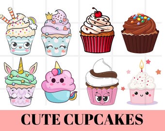 Cupcake SVG | Cute Dessert Designs for Cricut, Silhouette, DIY Crafts, T-Shirts, Mugs, Stickers, Sublimation, Party DecoR