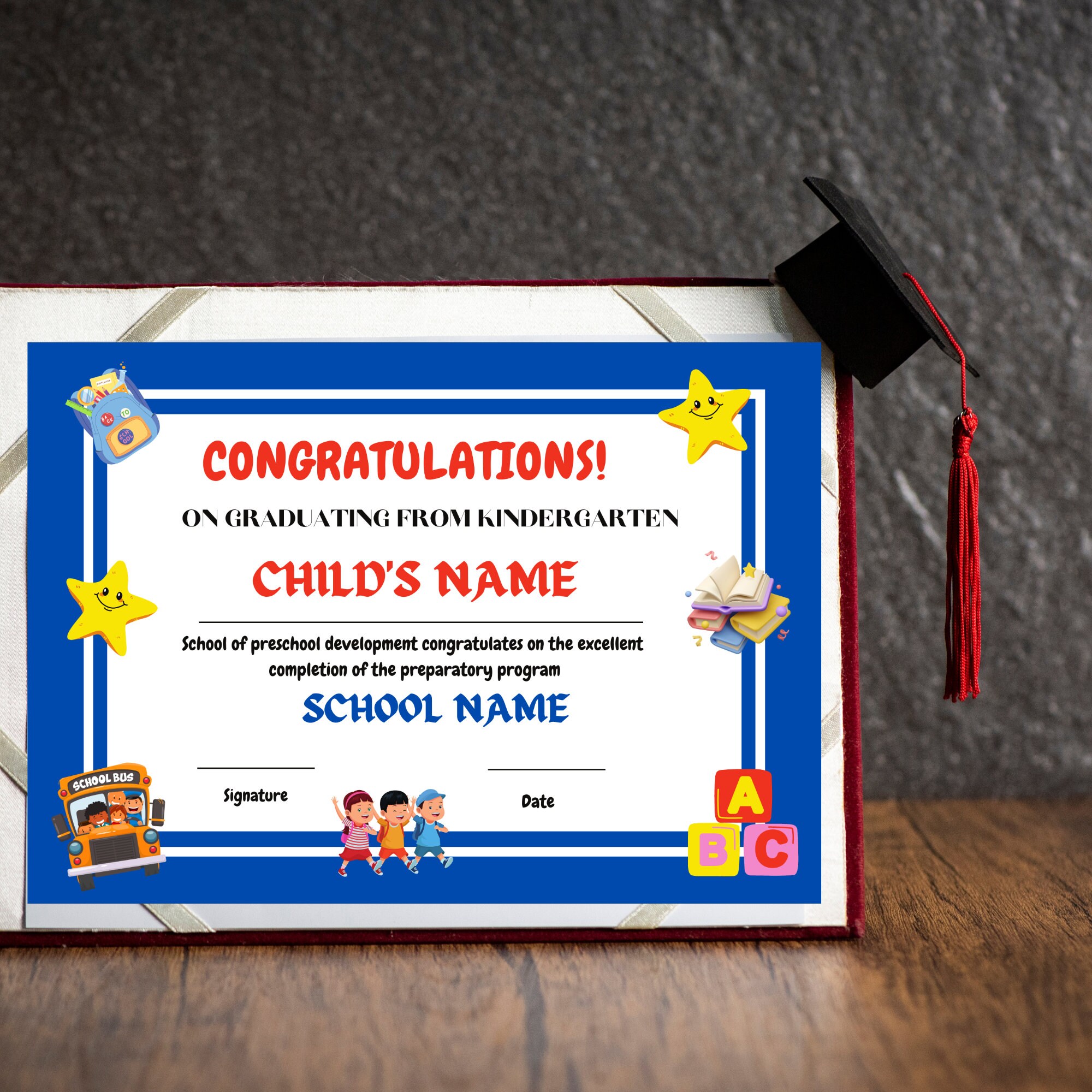 Editable Kindergarten Diploma, Kindergarten Graduation, Kindergarten ...