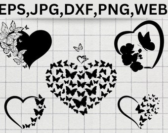 Butterfly Heart svg| Butterfly svg| Heart svg| Heart Bundle svg| Butterfly Bundle svg| Butterfly Love SVG| Commercial Use Download Files