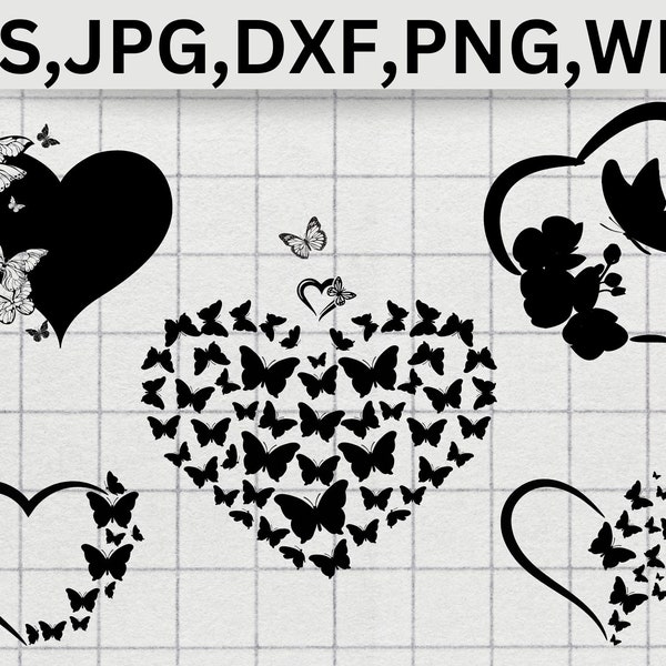 Butterfly Heart svg| Butterfly svg| Heart svg| Heart Bundle svg| Butterfly Bundle svg| Butterfly Love SVG| Commercial Use Download Files