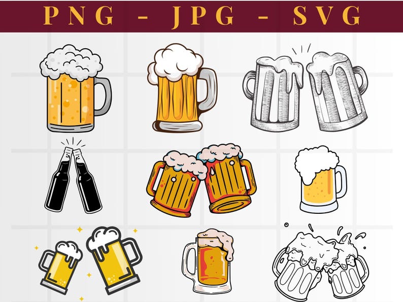 Beer Svg - Beers Cheers Svg - Cheers Svg - Beer Mugs Svg - Drinking Svg ...