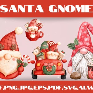 Santa gnome svg, Christmas gnome svg, Christmas gnome santa svg, Xmas gnome svg, Gnome christmas svg, Santa gnome clipart, Santa gnome png