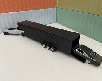 ミニカー Snap-on 1/64 Dually with Show Trailer DCP 1:64 *RED* Kenworth W900L 86