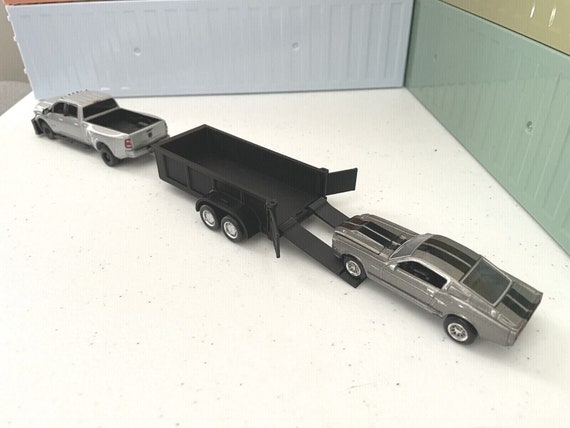3D Printed Utility Trailer for 1 64 Diecast Vehicles Greenlight Hot Wheels Rear Doors Open Plus Ramps Etsy