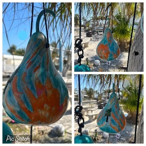 Ocean Thunder Gourd! Nautical themed Thunder Gourd.  When you shake an Ocean thunder gourd it sounds like the ocean thunder rumbling.