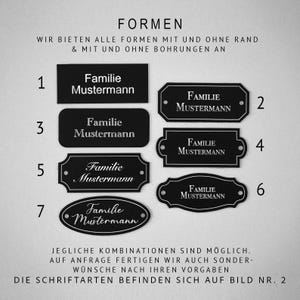 Deurbelbordje | Deurbordje | Naamplaatje | Voordeur | Brievenbus | Gepersonaliseerd, gemaakt van weerbestendig plastic | Zelfklevend | Zwart