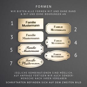 Deurbelbordje | Deurbordje | Naamplaatje | Voordeur | Brievenbus | Gepersonaliseerd, gemaakt van weerbestendig plastic | Zelfklevend | Goud