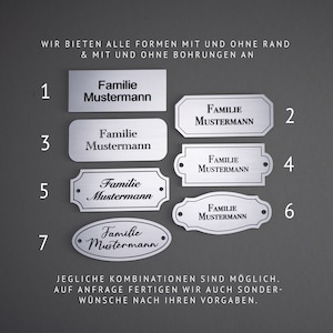 Belbord | Deurbord | Naamplaatje | Voordeur | Postbus | gepersonaliseerd van weerbestendig kunststof | zelfklevend | zilver