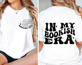 In My Bookish Era SVG PNG, Book Lover SVG, Retro Wavy Text, Funny Librarian Shirt, Sublimation Design, Digital Cricut/Silhouette Craft Files