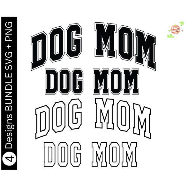 Dog Mom Varsity SVG bundle, Dog Varsity Outline, Dog Mom PNG, Dog Mama SVG, Dog Mom Life, Dog Mama Png,  Dxf, Cut File Cricut