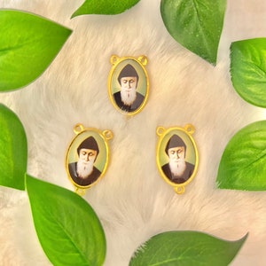 Three (3) Saint Charbel Rosary Center | Rosary Supply | Rosary Centerpiece | Custom Pendant | Custom Rosary | Double Side Picture | Catholic