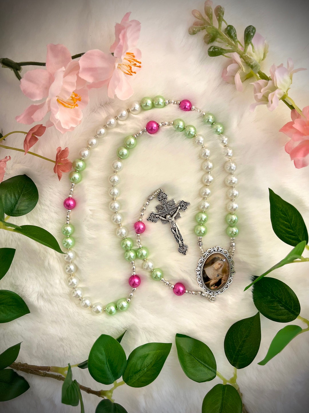 Custom Rosary St. Rita of Cascia Rosary Personalized Handmade Rosary ...