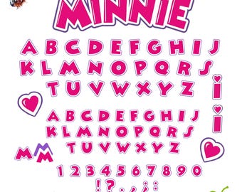 Minnie Svg Bundle Birthday Letters SVG Cricut, Minnie Letters Svg, Minnie Svg Png, Numbers Png Svg, Baby Shirt DIY svg, Minnie Png Svg