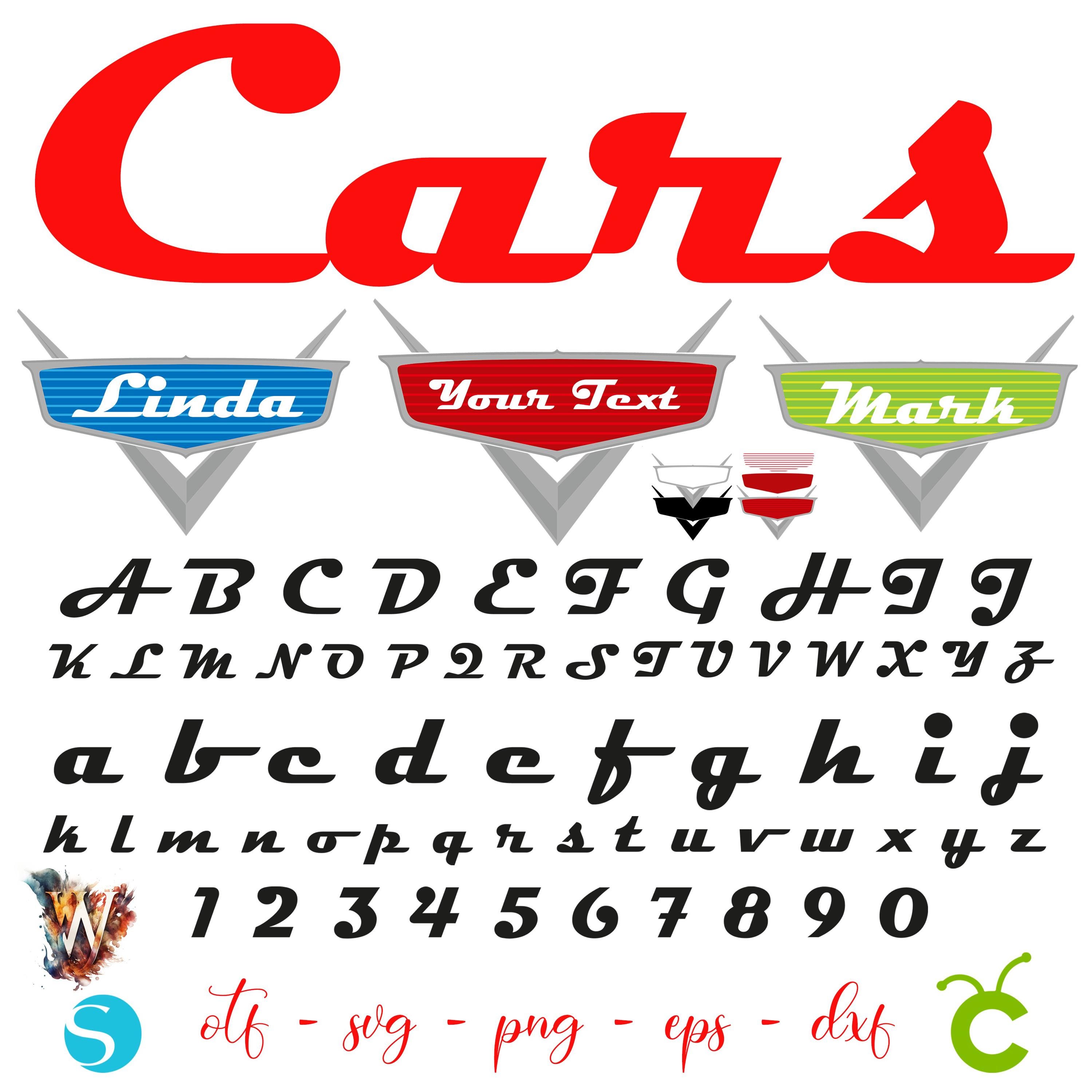 Cars Letters SVG Cricut, Cars Font Otf, Cars SVG, Personalized Logo PNG ...