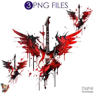 Gitaar PNG, Gitaar Clipart, Gitaar Aquarel Clipart, Elektrische Gitaar, Rock Clipart, Gitaar Rocker Shirt, Gitaren Png, Gitaar Afdrukbare