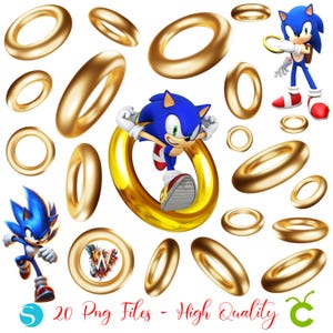 Gold Sonic Rings - Etsy Norway