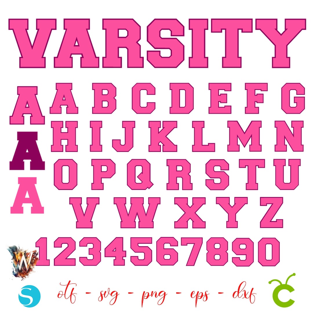Varsity Sport Letters Svg Cricut, Varsity Font, College Letters Svg ...