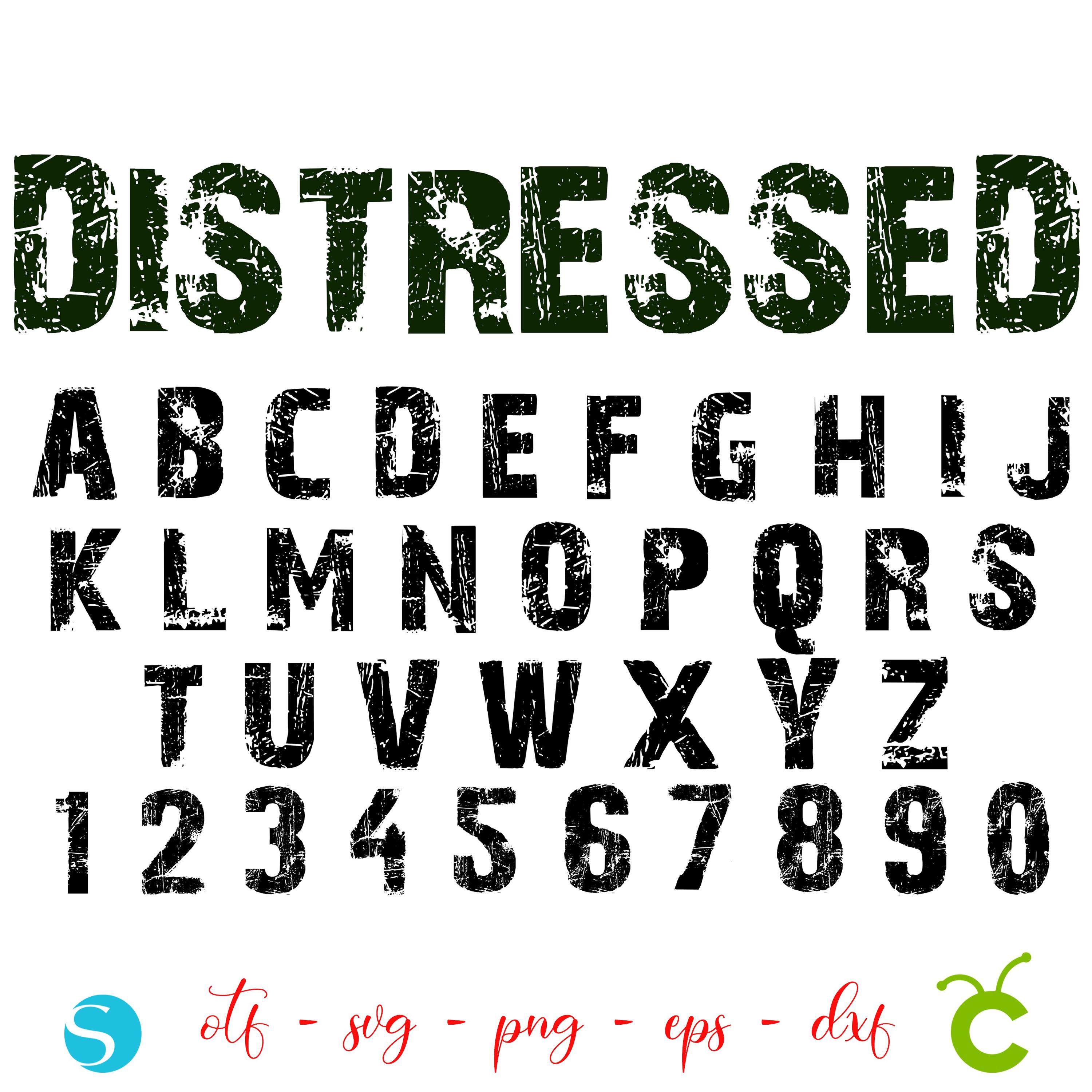 Distressed Letters SVG, Distressed Font Otf, Distressed Numbers SVG ...