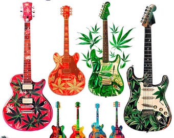 Guitar Clipart, Rasta Guitar Png, Rastafarian Guitar, Hippie Guitar Clipart, Hippie Clipart, Guitar Hippie png, Guitars Png, Reggae Music