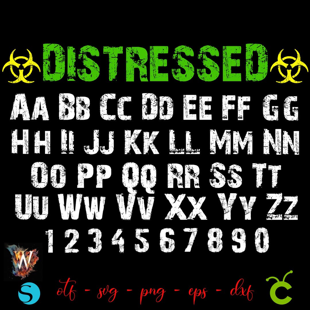 Stunned Lettering Svg Distressed Letters SVG, Distressed Font Otf, Distressed Numbers SVG ...